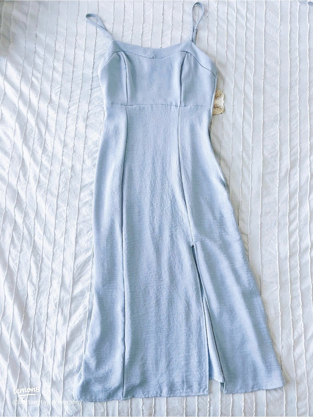 Altar’d State Light Blue Slip Midi Dress – Size M – Made in USA